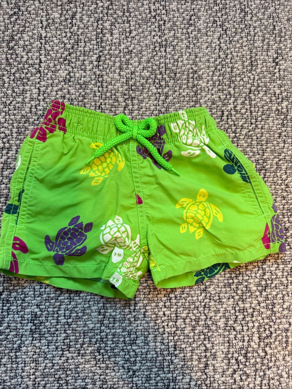 Vilbrequin Toddler Bright Green Turtle Print Swim Shorts